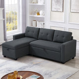 Pull Out Sectional Sofa with Storage Chaise