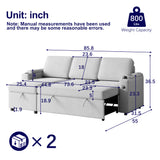 Sleeper Sofa, Sofa Bed - 2 in 1 Pull Out Sofa Bed with Storage Sofa, Sofa Sleeper with Pull Out Bed with Charging Port