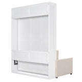 Queen Size Murphy Bed Wall Bed, White