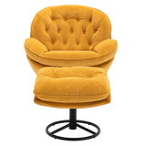 Accent chair  TV Chair  Living room Chair with Ottoman-Yellow