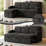 Sleeper Sofa, Sofa Bed - 2 in 1 Pull Out Sofa Bed with Storage Sofa, Sofa Sleeper with Pull Out Bed with Charging Port