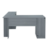 Grey Functional L-Shape Desk with Storage