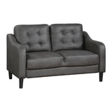 Gray 3pc Sofa Set Microfiber Upholstered