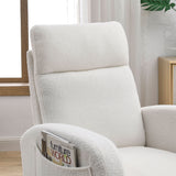 High Backrest Living Room Lounge Arm Rocking Chair with Two Side Pockets