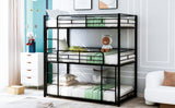 Black Metal Twin Size Triple Bunk Bed