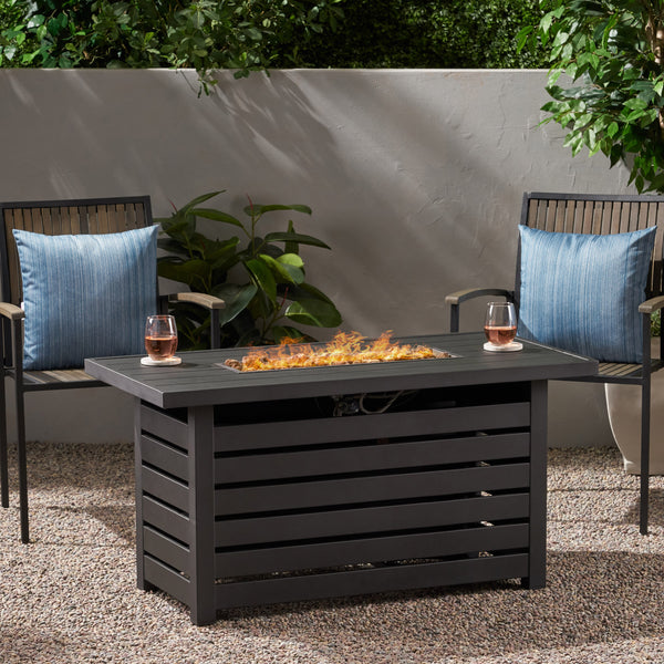 RECTANGULAR IRON FIRE PIT - 30 000BTU