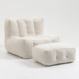 Fluffy White bean bag chair