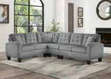 Gray Reversible 4-Piece Sectional Sofa