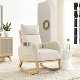 High Backrest Living Room Lounge Arm Rocking Chair