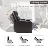 Power Motion Recliner with USB Charging Port and Hidden Arm Storage 2 Cup Holders