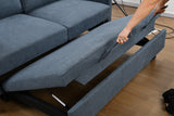 Queen Sleeper Sofa Bed, Modern Fabric Loveseat Futon Sofa Couch w/Pullout Bed,