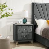 Queen bed with two nightstands