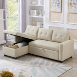 Pull Out Sectional Sofa with Storage Chaise