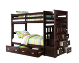 Bunk Bed (Twin/Twin & Storage) in Espresso color