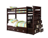 Bunk Bed (Twin/Twin & Storage) in Espresso color