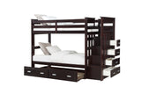 Bunk Bed (Twin/Twin & Storage) in Espresso color