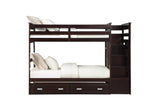 Bunk Bed (Twin/Twin & Storage) in Espresso color