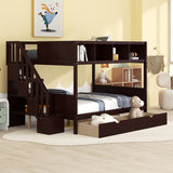 Twin over Full Bunk Bed with Storage