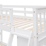 Wooden Twin Over Full Bunk Bed With Six Drawers