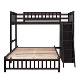 Wooden Twin Over Full Bunk Bed With Six Drawers