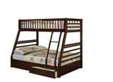 Twin & Full Bunk Bed in Espresso color