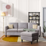 Orisfur. Reversible Sectional Sofa with Handy Side Pocket，Living Room L-Shape 3-Seater Couch with Modern Linen Fabric for Small Space