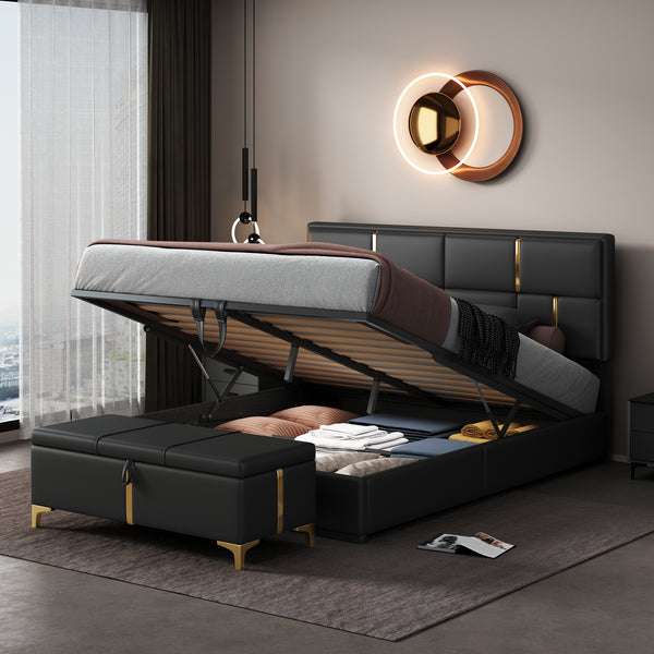 Queen 2 Piece Bedroom Set Upholstered Platform Bed