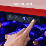 Wine Cooler Countertop Freestanding Wine Cellars Compressor System Champagne Chiller Digital Temperature Control UV-Protective Finish Max Load 24 Standard Bottle