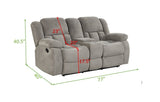 Armada Manual Recliner Loveseat Made with Chenille Fabric in White