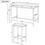 5-Piece Kitchen Counter Height Table Set, Dining Table with 4 Chairs