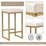 3-piece Modern Pub Set with Faux Marble Countertop and Bar Stools