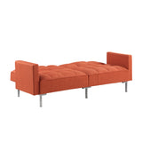 Orange Modern Convertible Folding Futon Sofa Bed