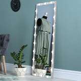 Modern Wall Full Length Mirror with LED Bulbs with Touch Control and 3 color Lights