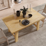 Wood Dining Table Kitchen Furniture Rectangular Table, Seats up to 6 (Natural Wood Wash)