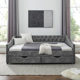 Full Size Daybed with Drawers Upholstered Tufted Sofa Bed