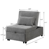 Folding Ottoman Sofa Bed（Gray）