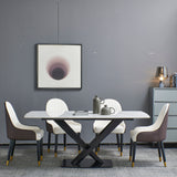 Artificial Stone Dining Table With Black Frame