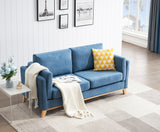 [New Design] Modern and comfortable blue chenille fabric sofa with soft cushion and arm loveseat