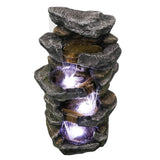 Resin Floor Rock Water Fall Fountain With Light