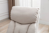 New Cotton Linen Fabric Material Swivel Rocking Accent Leisure Chair With Folding Or Storage Ottoman Footrest,Cream White