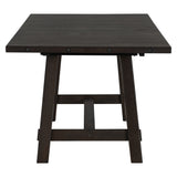 Retro Industrial Style 7-Piece Dining Table Set Extendable Table with 18” Leaf and Six Wood Chairs