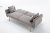 Grey Velvet Sofa with rose gold metal feet