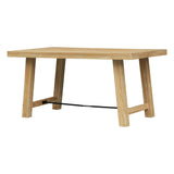 Wood Dining Table Kitchen Furniture Rectangular Table, Seats up to 6 (Natural Wood Wash)