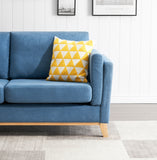 [New Design] Modern and comfortable blue chenille fabric sofa with soft cushion and arm loveseat