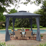 10x10 Ft Grey Outdoor Patio Garden Gazebo