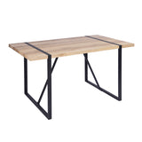 Industrial Rectangular Dining Table, Oak & Black