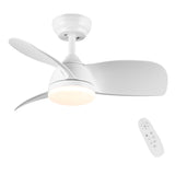 28 In Intergrated LED Ceiling Fan Lighting with White ABS Blade