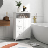 Bathroom standing storage cabinet with 3 drawers and 1 door-White