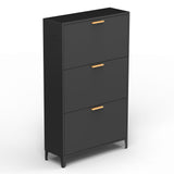 3 Drawer All Steel Shoe Cabinet, Freestanding Shoe Rack Storage