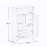 Bathroom standing storage cabinet with 3 drawers and 1 door-White